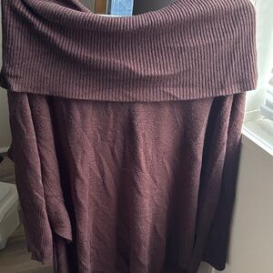 United States Sweaters Chocolate Off-Shoulder Sweater